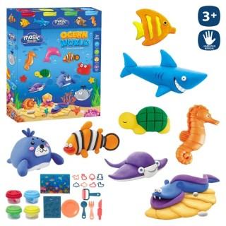 Set 4 Botes Plastilina Animal Marino | Juego Creativo Infantil