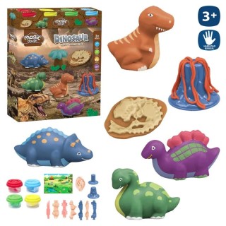 Set 4 Botes Plastilina con Accesorios Dino | Juego Creativo Infantil