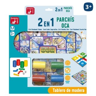 Juego Parchís y Oca de Madera 30x30 cm | Clásico Infantil Juego Parchís y Oca de Madera 30x30 cm | Clásico Infantil