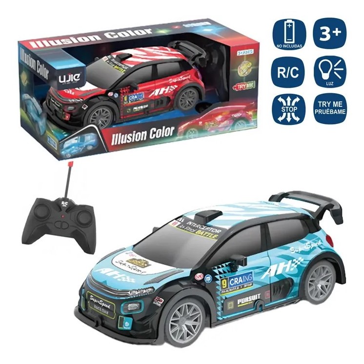 Coche Rally R/C 7F con Luz Interna 19x8x7 cm 2 Colores | Juguete Vehículo Coche Rally R/C 7F con Luz Interna 19x8x7 cm 2 Colores | Juguete Vehículo