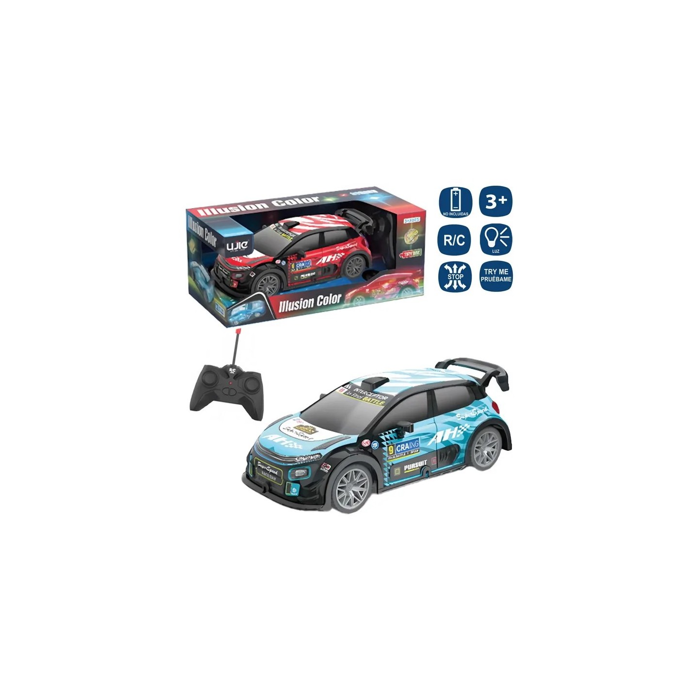 Coche Rally R/C 7F con Luz Interna 19x8x7 cm 2 Colores | Juguete Vehículo Coche Rally R/C 7F con Luz Interna 19x8x7 cm 2 Colores | Juguete Vehículo