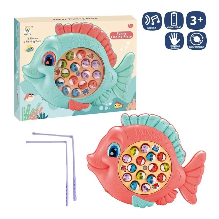 Juego de Pesca Eléctrico 29 cm 2 Colores | Juguete Infantil