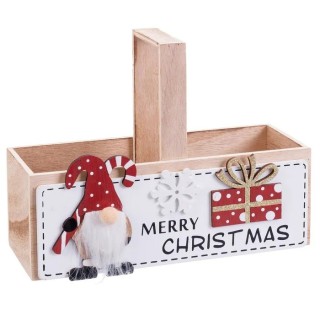Caja Madera Papá Noel 22x17x7 cm | Decoración Navideña