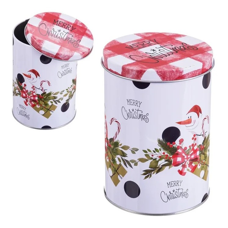Caja Metal X’MAS 9x9x12,8 cm | Decoración Navideña y Regalos