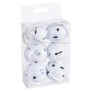 Set 6 Cascabeles Metal Blanco 4x4x4 cm | Decoración Navideña Set 6 Cascabeles Metal Blanco 4x4x4 cm | Decoración Navideña