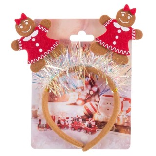 Diadema Muñeco de Jengibre 19x1,5x22 cm | Accesorio Navideño