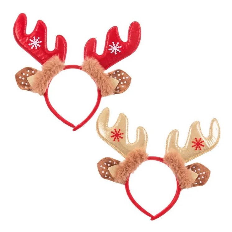 Diadema Reno Poliéster 23x25 cm | Accesorio Navideño