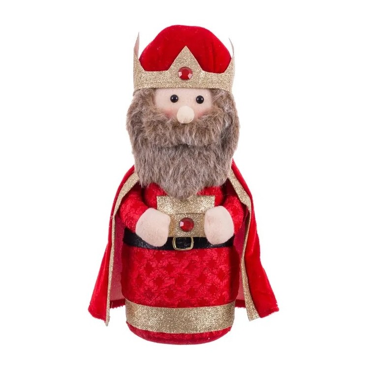Rey Poliéster rojo 13x10x31 cm | Figura Pesebre Navideño Rey Poliéster rojo 13x10x31 cm | Figura Pesebre Navideño