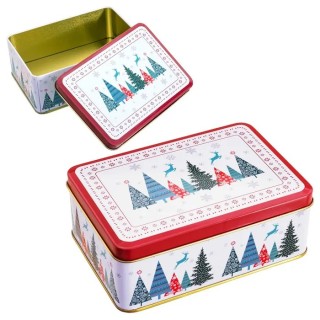 Caja Árboles Metal 16x11x6 cm | Regalo y Decoración Navideña