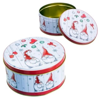 Caja Papá Noel Metal 14x14x7,3 cm | Regalo y Decoración Navideña