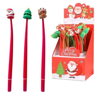 Bolígrafo Figuras Plástico 3 Modelos 2x2x21 cm | Detalle Navideño