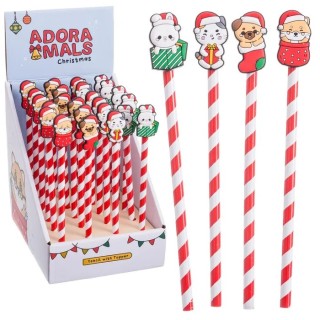 Set 4 Lápices Madera 4 Modelos 2x1x19,2 cm | Detalle Navideño