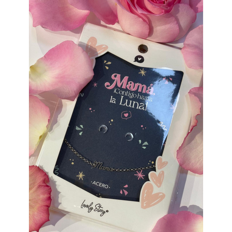 Set colgante + pendientes "Mamá Luna" – Joyería elegante para mamá