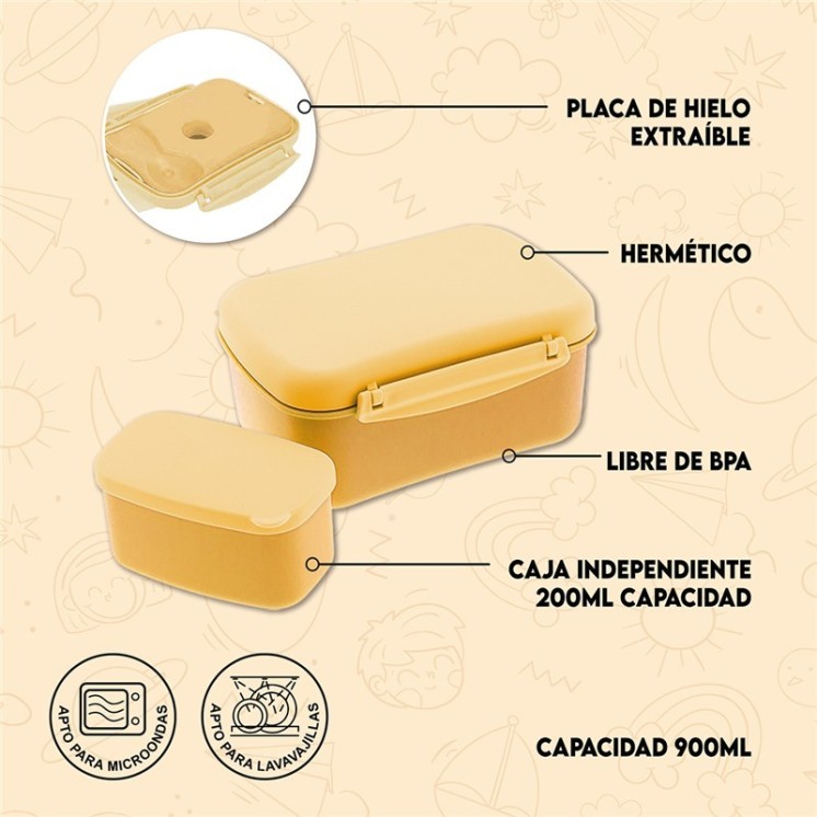 Tupper Hermético 900 ml Mustard Basketball | Globos al Aire Tenerife