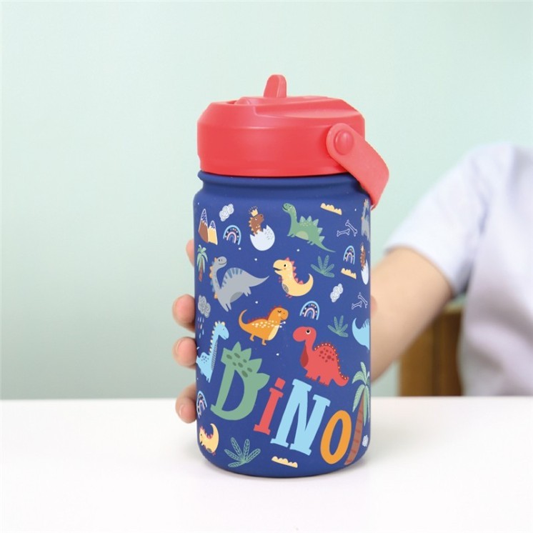 Botella Térmica 330 ml Blue Dino Land | Globos al Aire Tenerife