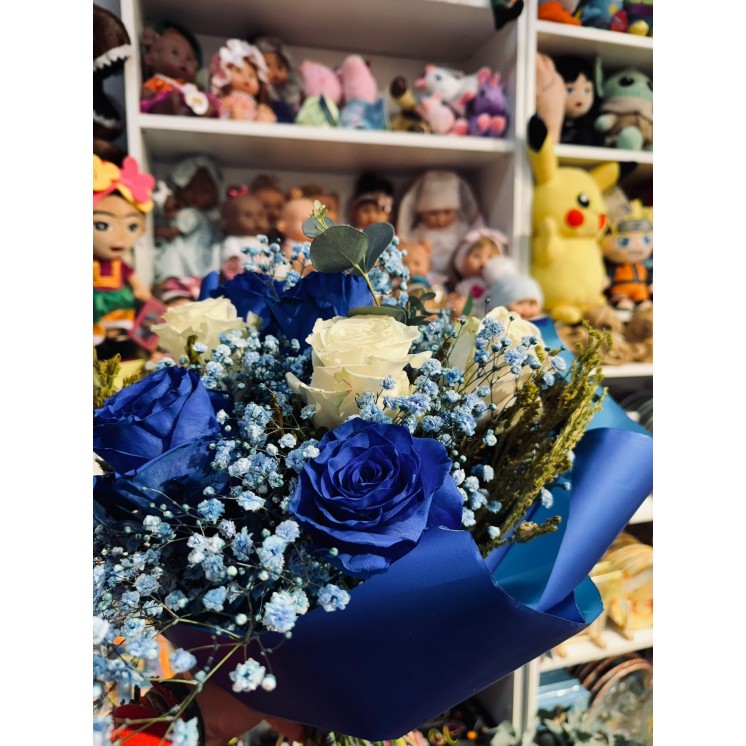 Ramo de 10 Rosas Azules | Regalos con Amor
