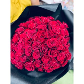 Ramo premium de 100 rosas rojas en La Orotava