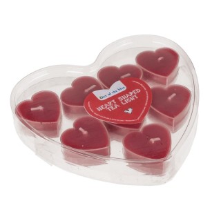 Set de 8 Velitas en Forma de Corazón para San Valentín