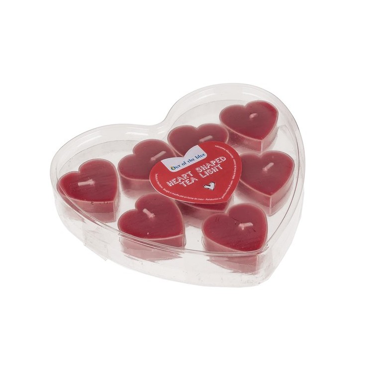 Set de 8 Velitas en Forma de Corazón para San Valentín