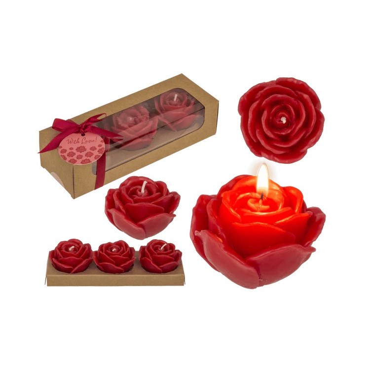 Vela Roja en Forma de Rosa – Regalo San Valentín