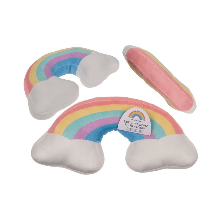 Cojín Arcoíris de Felpa Pastel 28x16 cm – Decoración y Regalo