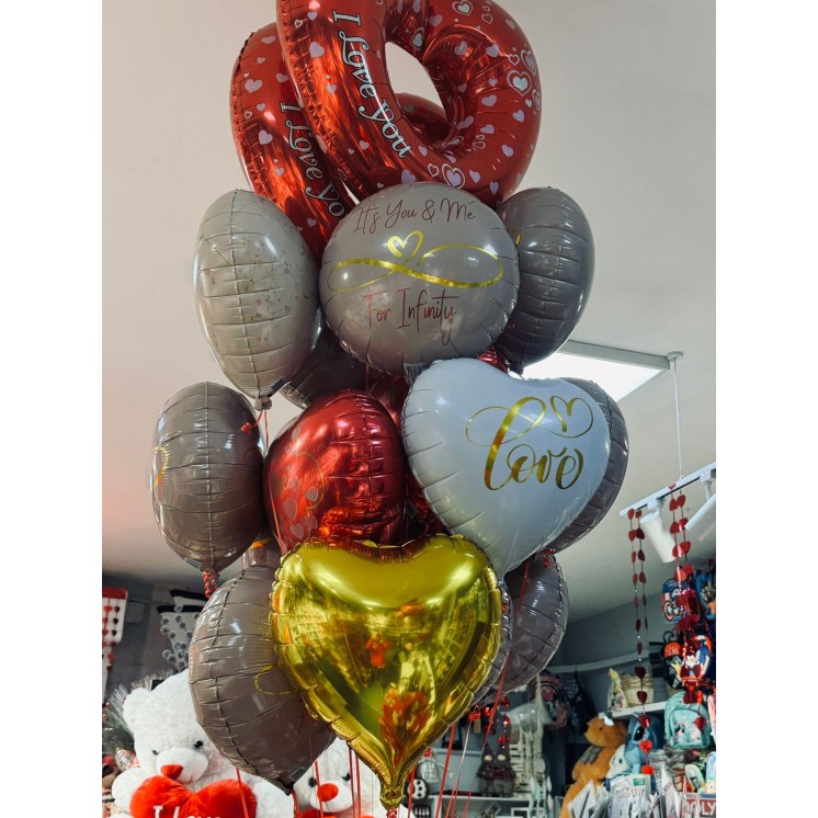 Globos de Foil Estampados de San Valentín | Decoración 14 de Febrero