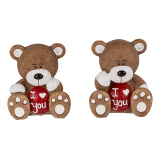 Oso de Poliresina “I Love You” 6 × 5,5 cm – Dos Modelos