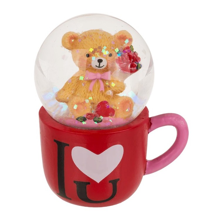 Bola de Poliresina Oso en Taza “I Love You” 7 × 6 cm