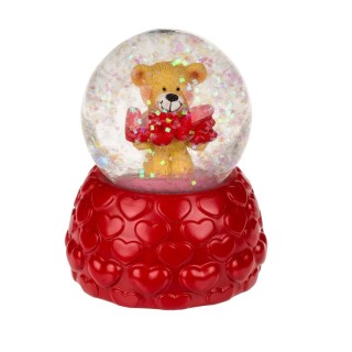 Bola Glitter con Oso de Poliresina 6,7 × 5,5 cm – 2 Modelos