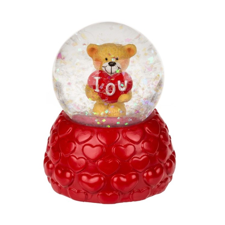 Bola Glitter con Oso de Poliresina 6,7 × 5,5 cm – 2 Modelos