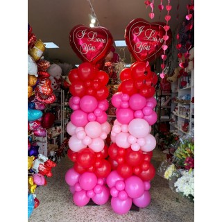 Pack 2 Columnas Orgánicas Love con Globo de Enamorados | San Valentín