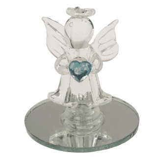 Ángel de Cristal con Corazón | 5 cm | 12 Modelos a Elegir | Caja de Plástico