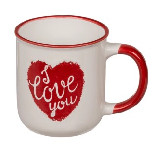 Taza New Bone China con Corazón Rojo Love para San Valentín