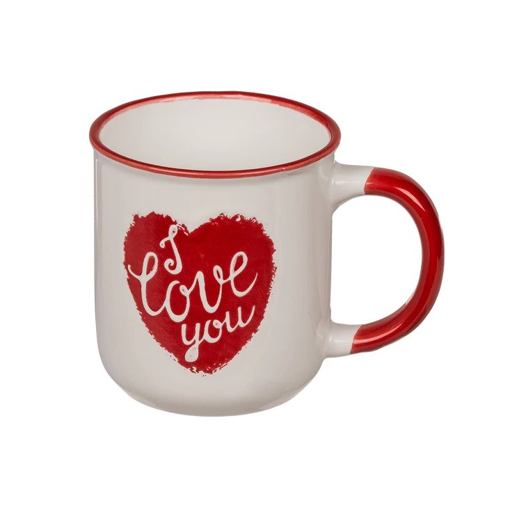 Taza New Bone China con Corazón Rojo Love para San Valentín