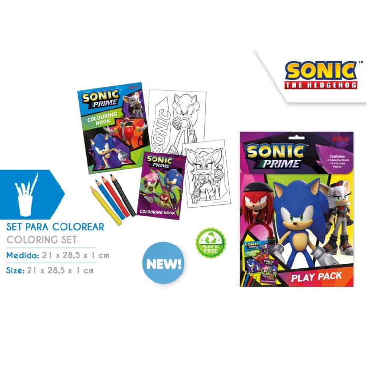 Set de Colorear con Notebook Sonic | Papelería Infantil