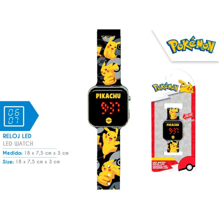 Reloj LED Pokémon – Hora divertida con estilo Pikachu