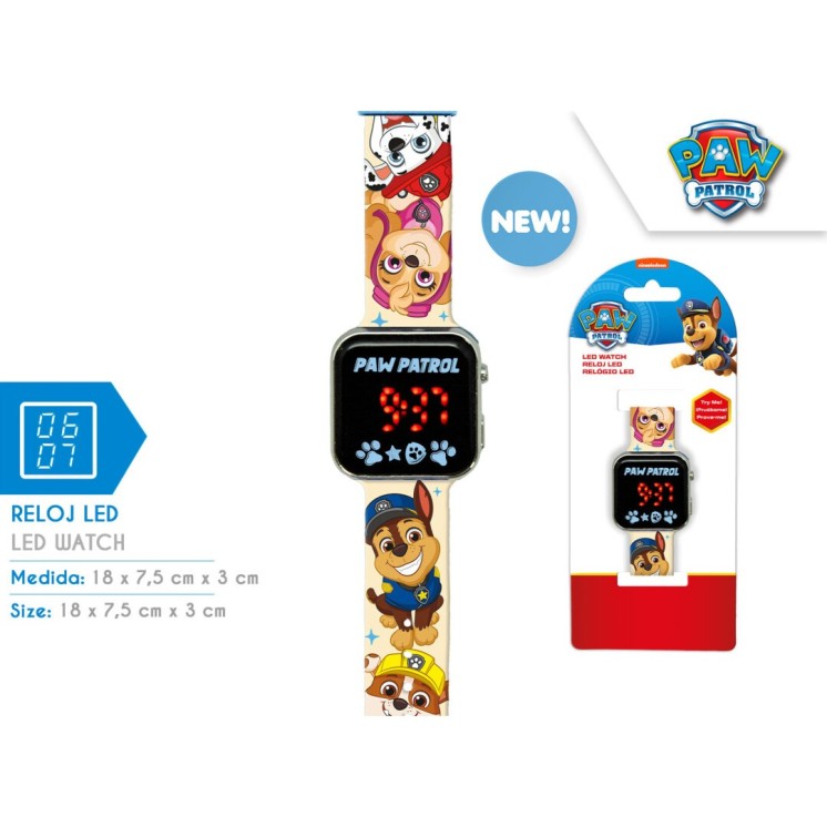Reloj LED Paw Patrol – Hora divertida con los cachorros héroes