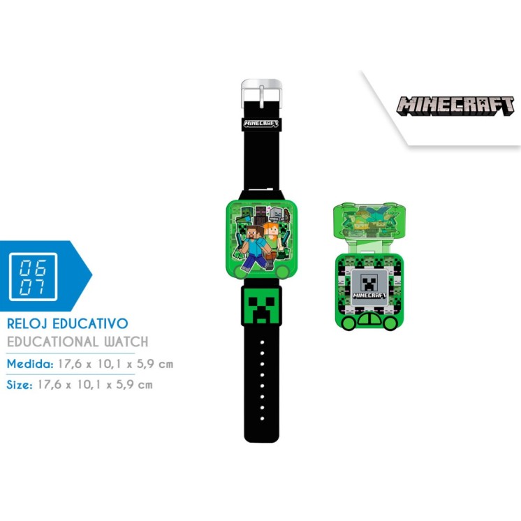Reloj digital educativo Minecraft – Aprende y juega con estilo