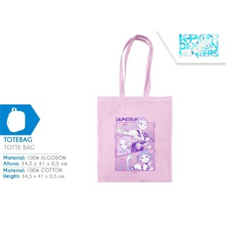 Totebag Rosa K-Pop Demon Hunters 100% Algodón | Globos al Aire