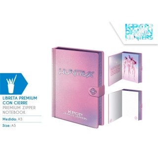 Libreta Premium A5 con Cierre K-Pop Demon Hunters | Globos al Aire