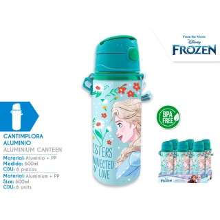 Botella de Aluminio 600 ml con Asa | Diseño Frozen