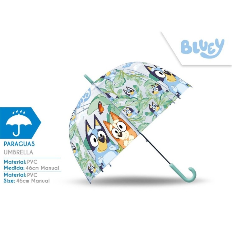 Paraguas Transparente Campana 46 cm | Diseño Bluey