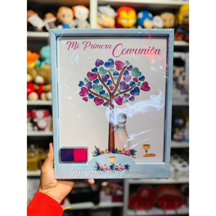Libro de Comunión Árbol con Huellas | Recuerdo Original Primera Comunión
