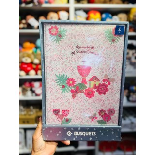 Libro de Firmas Comunión Rosa con Música | Recuerdo Original