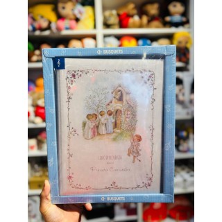 Libro de Firmas Comunión Floral | Recuerdo Elegante y Personalizado