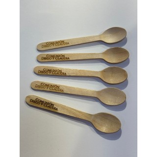 Mini Cucharas de Bambú Grabadas | Detalle Ecológico Personalizado
