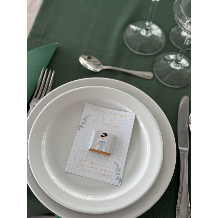 Tarjeta de Agradecimiento con Bombón | “Gracias por Acompañarnos en Este Día”